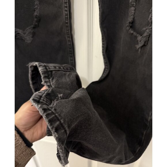 Free People We The Free The Lasso High Waisted Straight Leg Charcoal Jeans Sz 30 - Picture 5 of 9